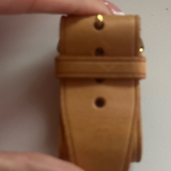 Authentic pre owned Louis Vuitton Gold and Tan Belt for Bag - Picture 2 of 5
